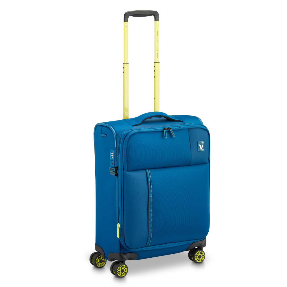 Trolley piccolo Roncato blu laguna, maniglia telescopica, modello Exp.Move 55/20cm