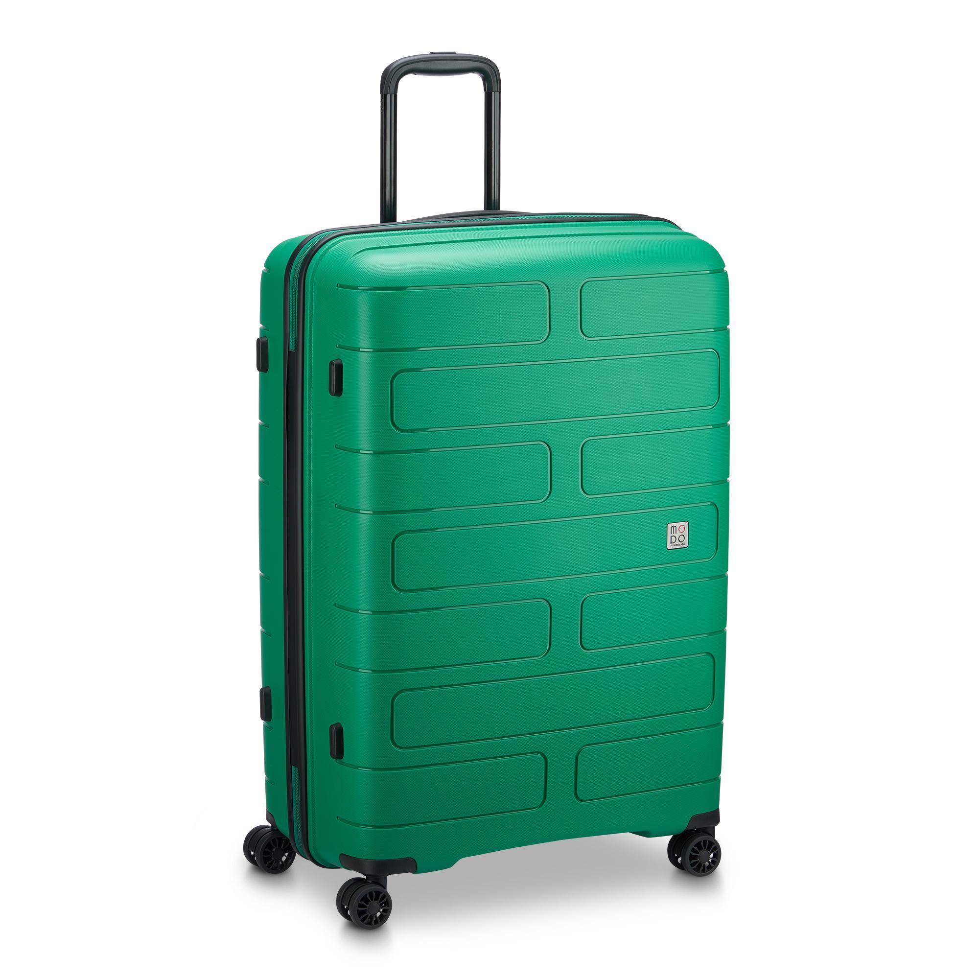 roncato-trolley-4r-supernova-2.0-teal-grande Trolley RONCATO Supernova 2.0 teal, vista laterale con manico estensibile e 4 ruote