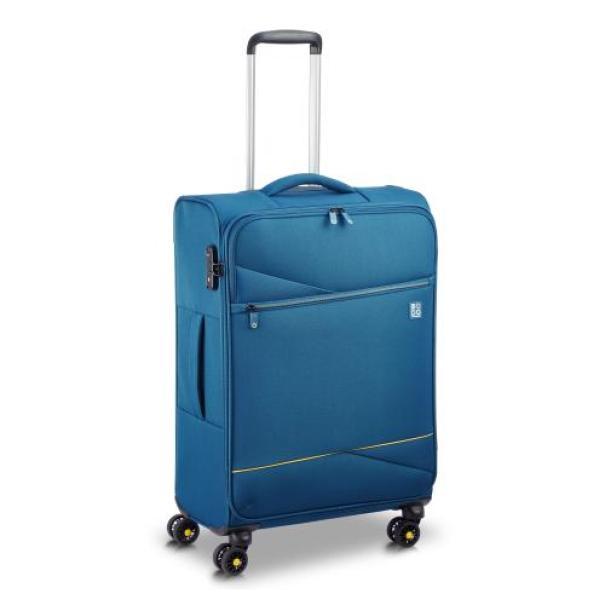 Trolley Roncato Eclipse 2.0 64cm teal, visione completa con ruote e maniglia