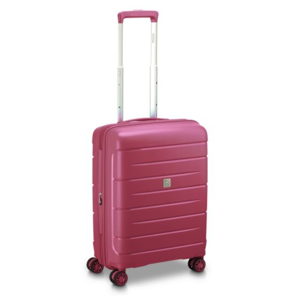 Trolley cabina Roncato Starlight 3.0 55cm burgundy, vista frontale con manico estratto e ruote