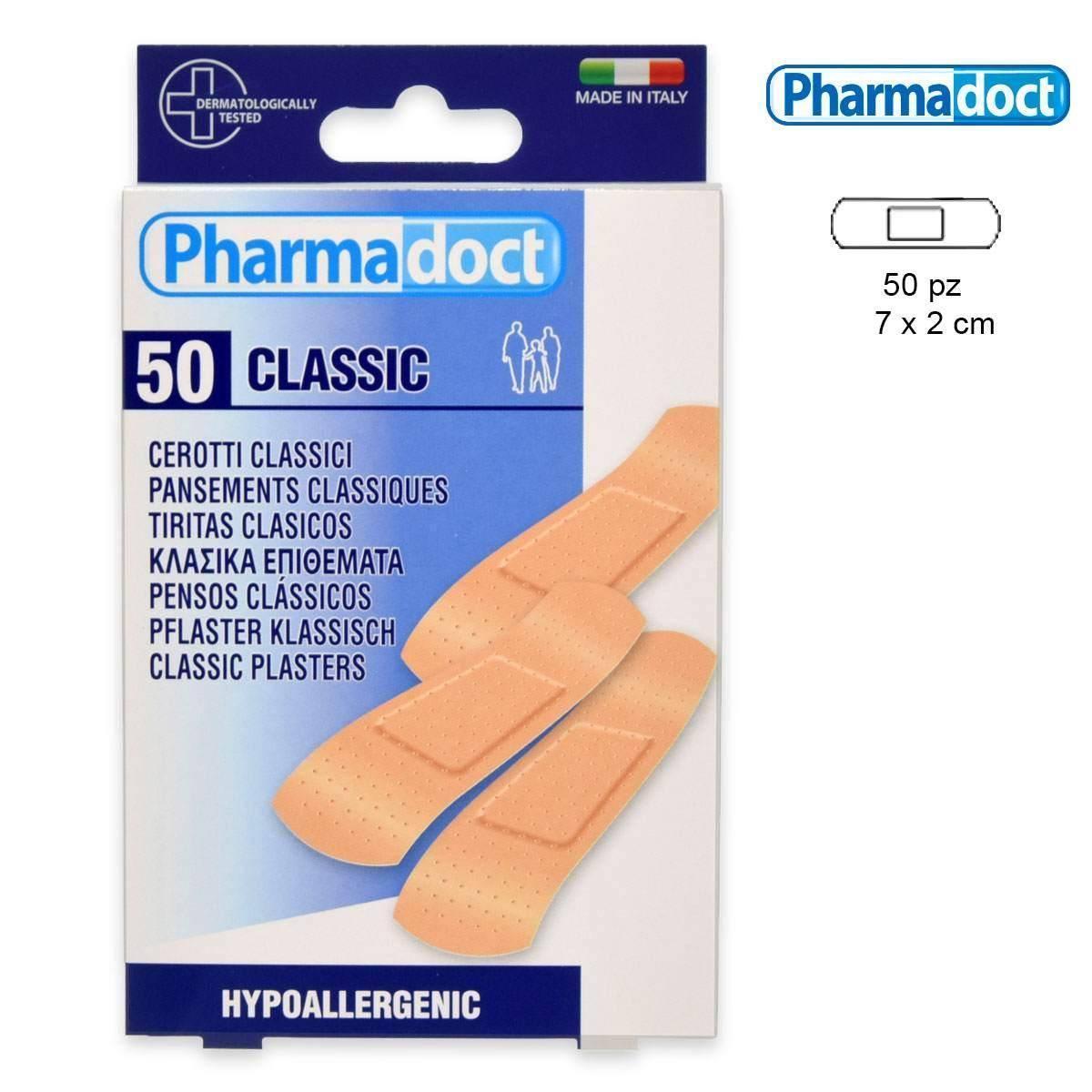 Cerotti classici PHARMADOC per il primo soccorso, confezione da 50 pezzi