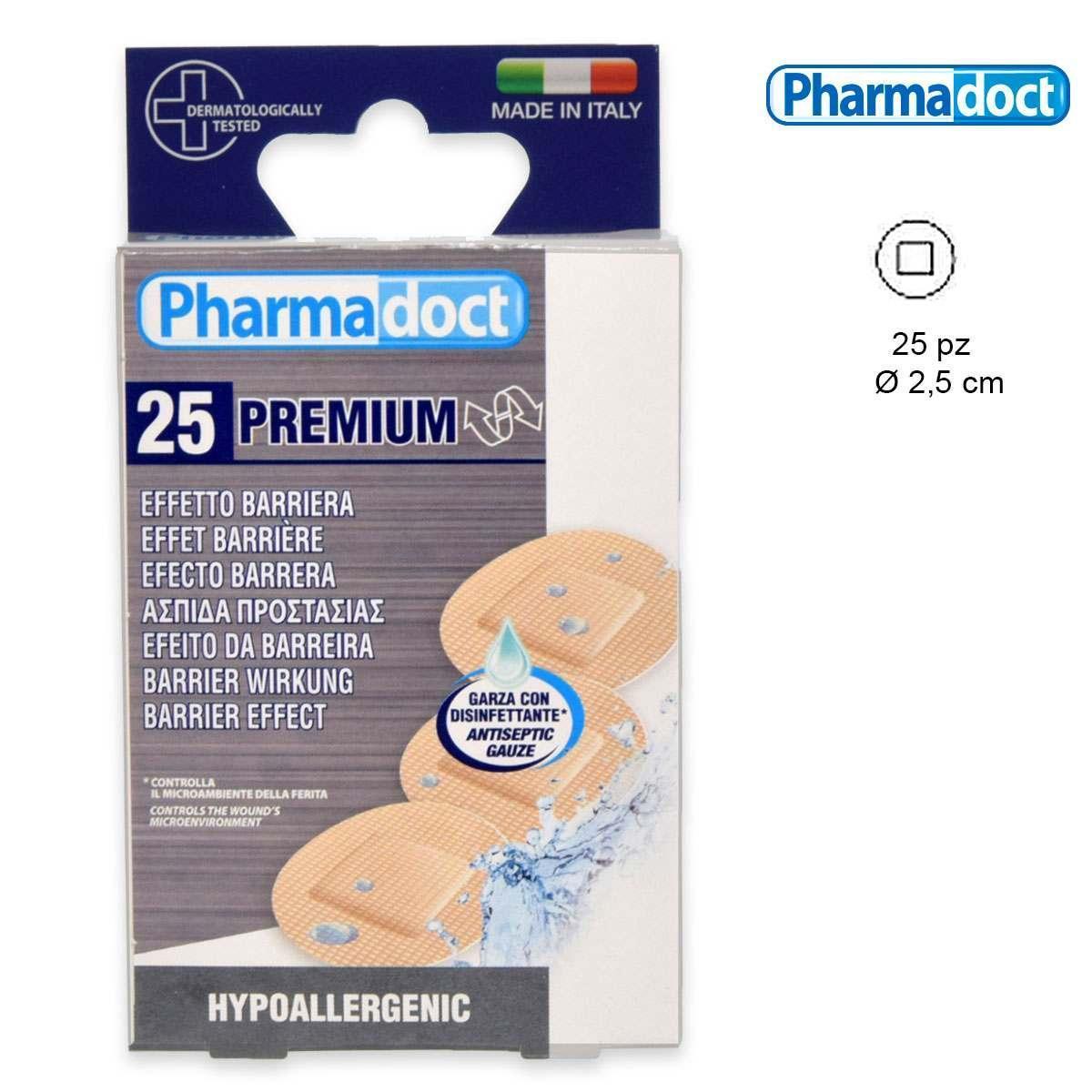 pharmadoc pharmadoct 25 cerotti premium rotondi, protettivi con garza emostatica 78142 - foto 1 pharmadoc pharmadoct 25 cerotti premium rotondi, protettivi con garza emostatica 78142 - foto 1