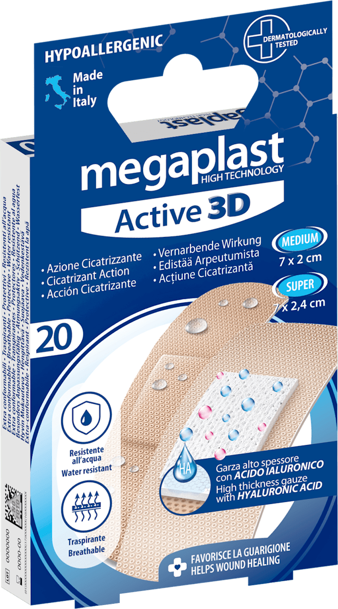 pharmadoc pharmadoct active 3d cerotti azione cicatrizzante garza con acido ialuronico 20 p 78305 - foto 1 pharmadoc pharmadoct active 3d cerotti azione cicatrizzante garza con acido ialuronico 20 p 78305 - foto 1