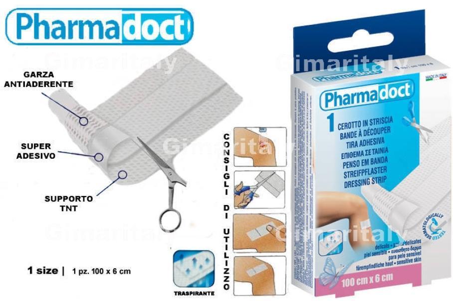 Striscia di cotone elastico PHARMADOC, dimensioni 100x6 cm