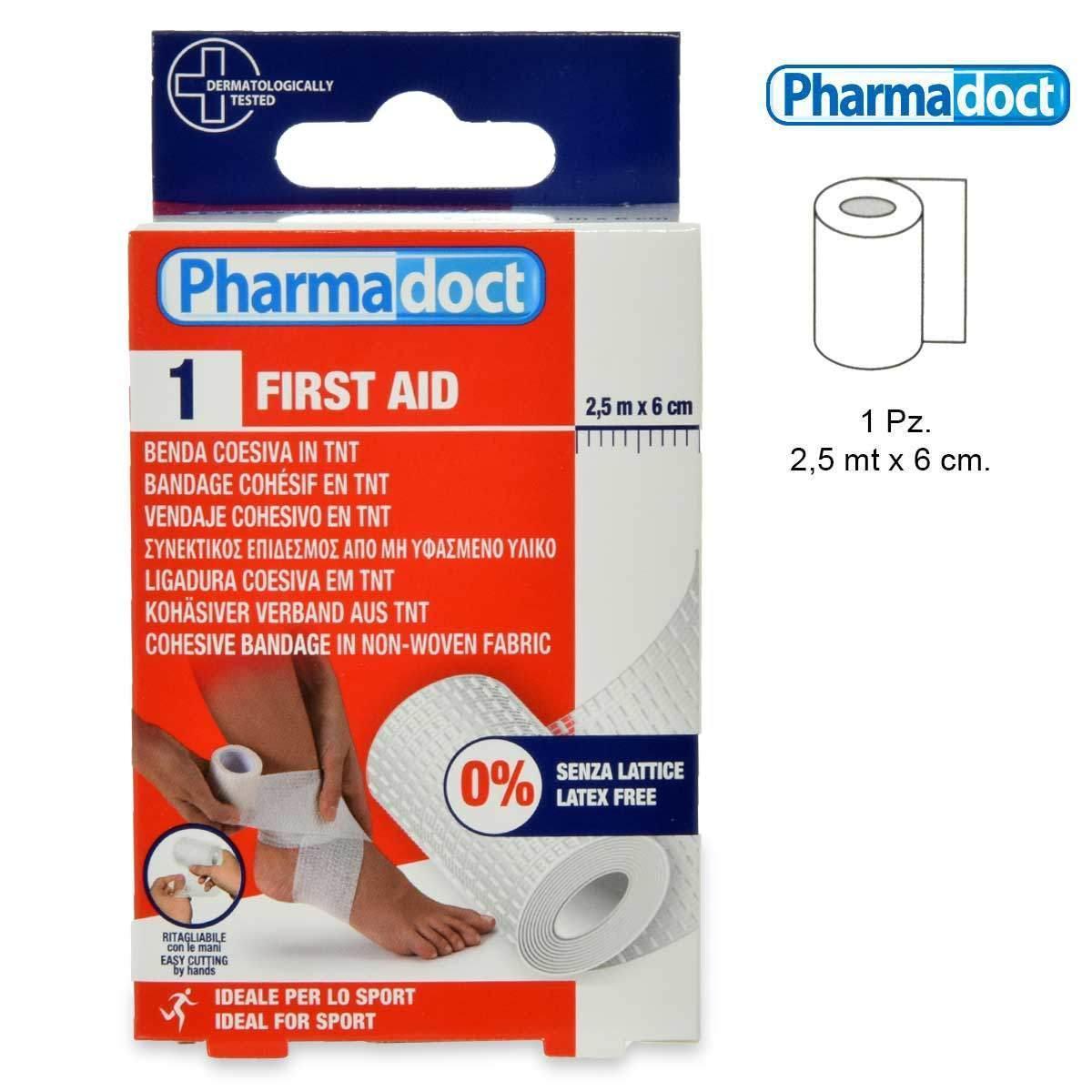 pharmadoc pharmadoct pharmadoct ml sf 1 benda coesiva bianca 2,5mx6cm 78128 - foto 1 Benda coesiva elastica bianca PHARMADOC, formato 2,5 m x 6 cm