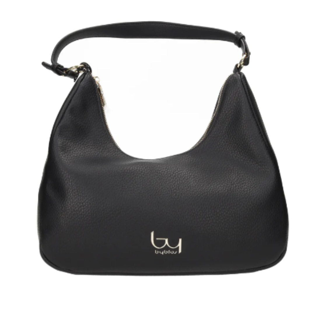 byblos-borsa-adventure-bybs98b06-nero Borsa a spalla Adventure Byblos nera, manici, logo by, materiale goffrato