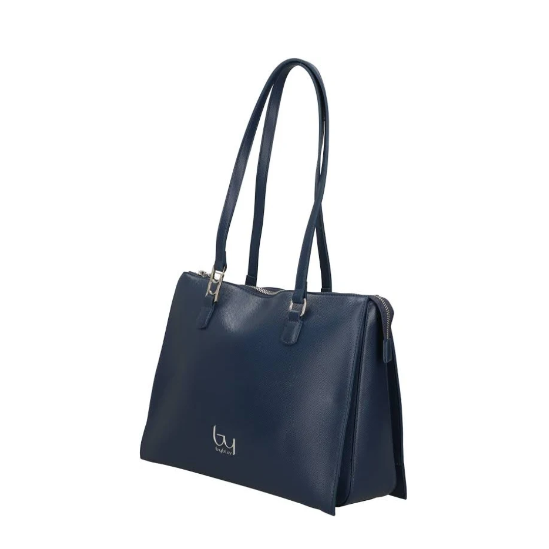 Borsa donna BYBLOS SURRENDER in pelle blu navy con manici lunghi