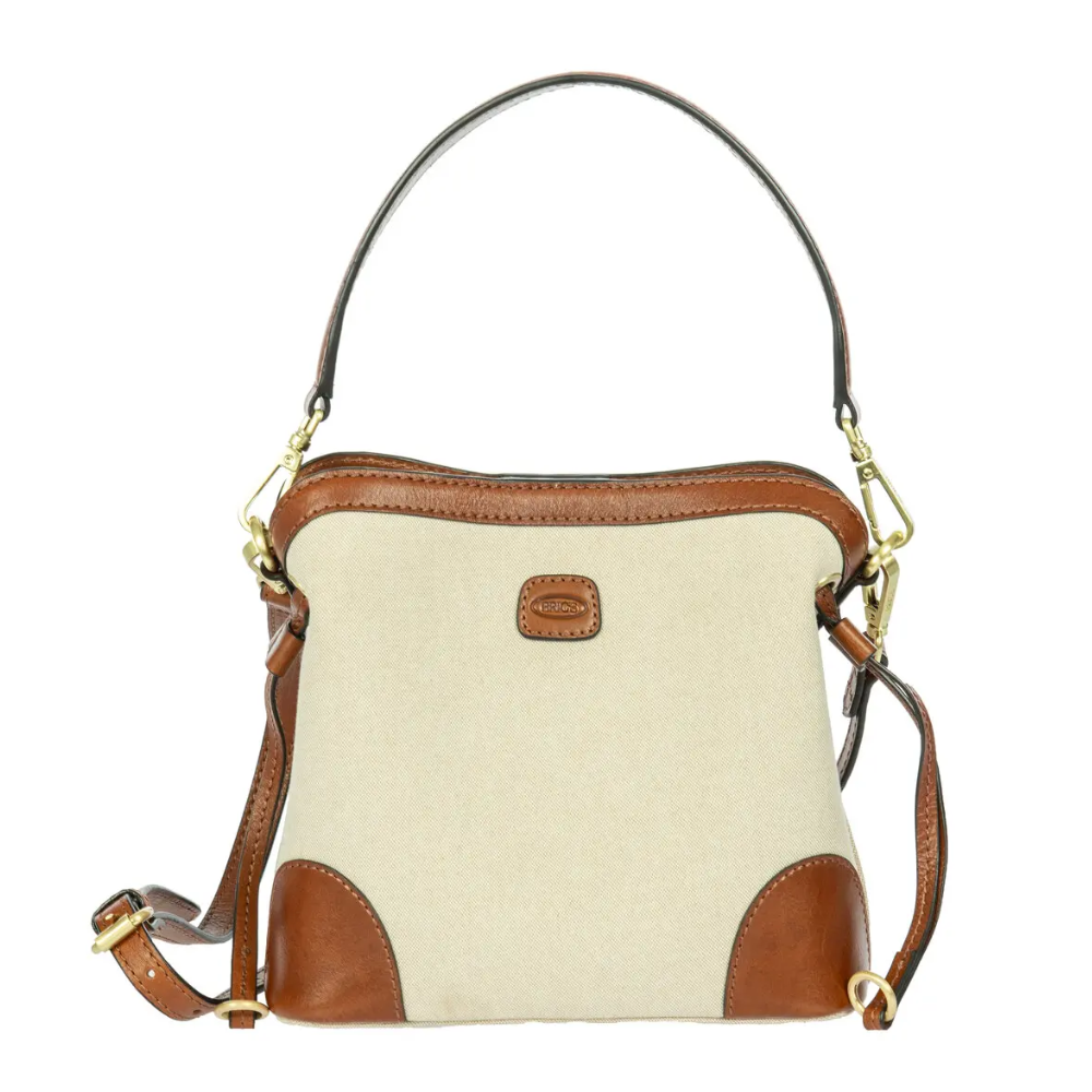 brics-x-collection-volterra-trama-s-bucket-bag-cappuccino BRIC'S X-Collection Volterra Trama S bucket bag cappuccino, vista frontale