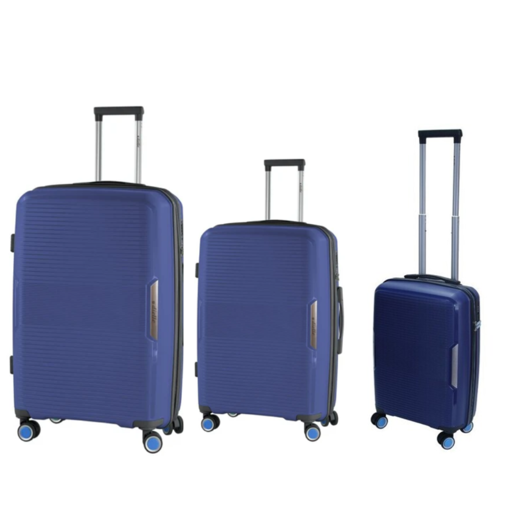 dielle-set-3-trolley-in-pp-55-60-70-blu Set 3 trolley rigidi blu polipropilene 55/60/70 cm con maniglie telescopiche e ruote
