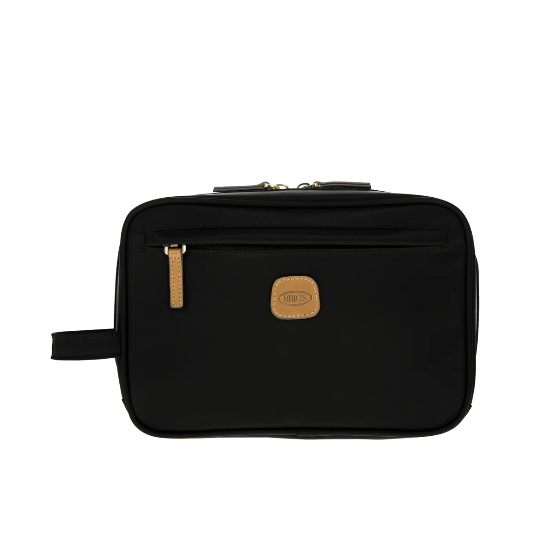 brics-ulisse-necessaire-25x17x9-nero BRIC'S Ulisse necessaire nero 25x17x9, tracolla e dettagli cuoio