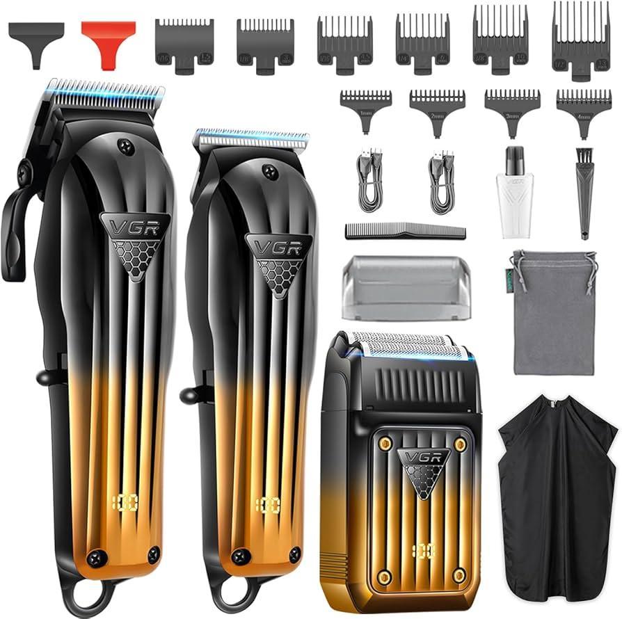 Kit completo VGR V-644: trimmer, clipper, shaver, accessori e custodia