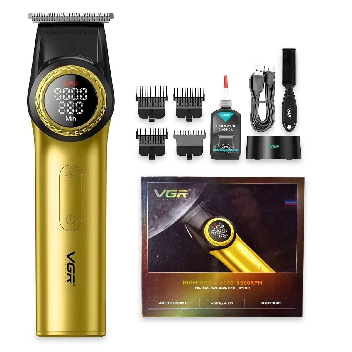 vgr vgr hair trimmer high-speed 6000-8000rpm v-977 giallo - foto 1 Trimmer VGR V-977 giallo con accessori e confezione originale