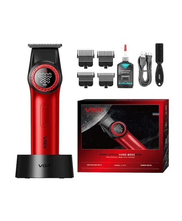 vgr vgr hair trimmer high-speed 6000-8000rpm v-977 rosso - foto 1 VGR V-977 rosso con testine intercambiabili, olio e spazzolini